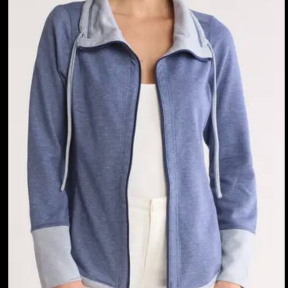 Tommy Bahama Reversible Full Zip  Blue/Gray Women's Sweater   Hight Neck Sz XL - Picture 1 of 11